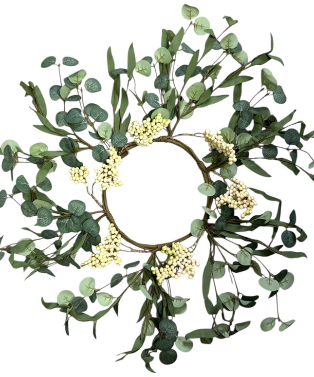 Coroniță decorativă cu frunze de eucalipt 45cm 1123-12