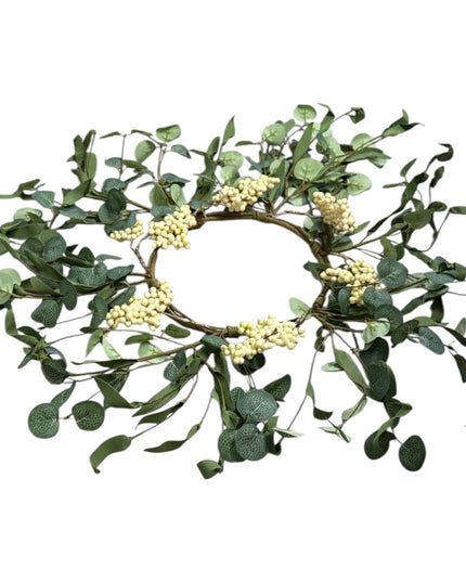 Coroniță decorativă cu frunze de eucalipt 45cm 1123-12