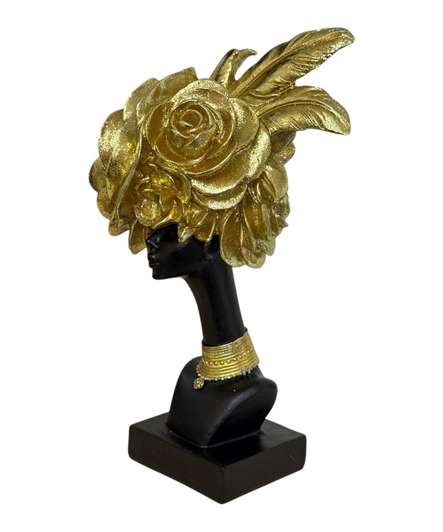 Statuetă decorativă Bust feminin cu flori 30cm cod1132-7