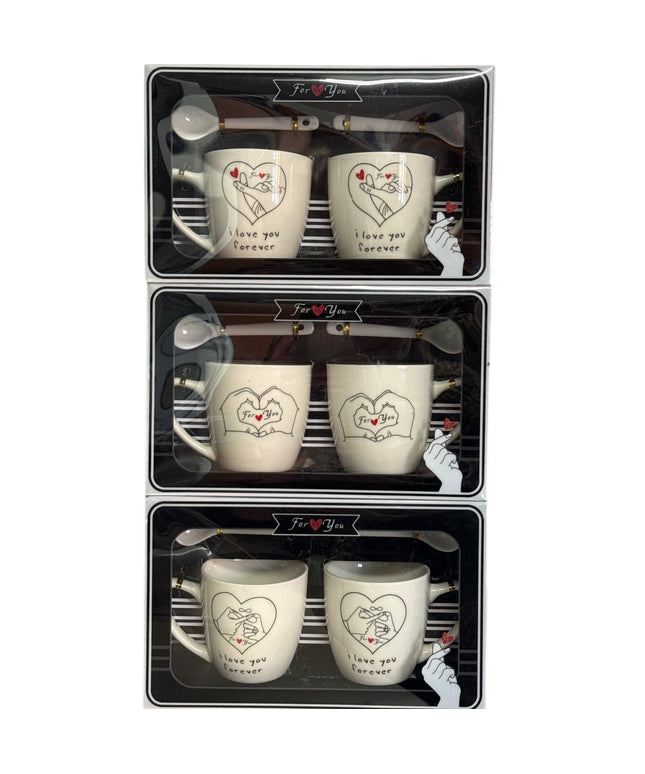 Set cadou 2 căni cu linguriță For You