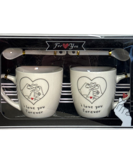 Set cadou 2 căni cu linguriță For You