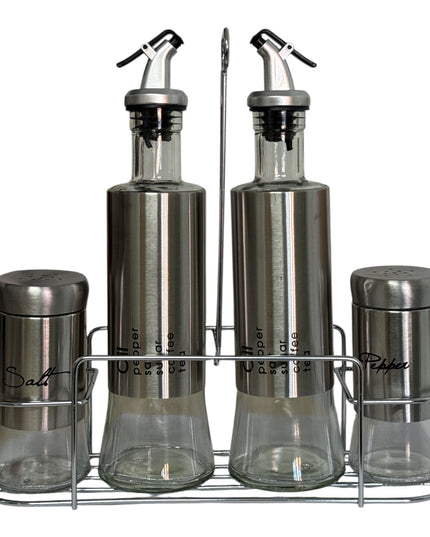 Set condimente 4 piese cu suport 26x26cm cod1138-3