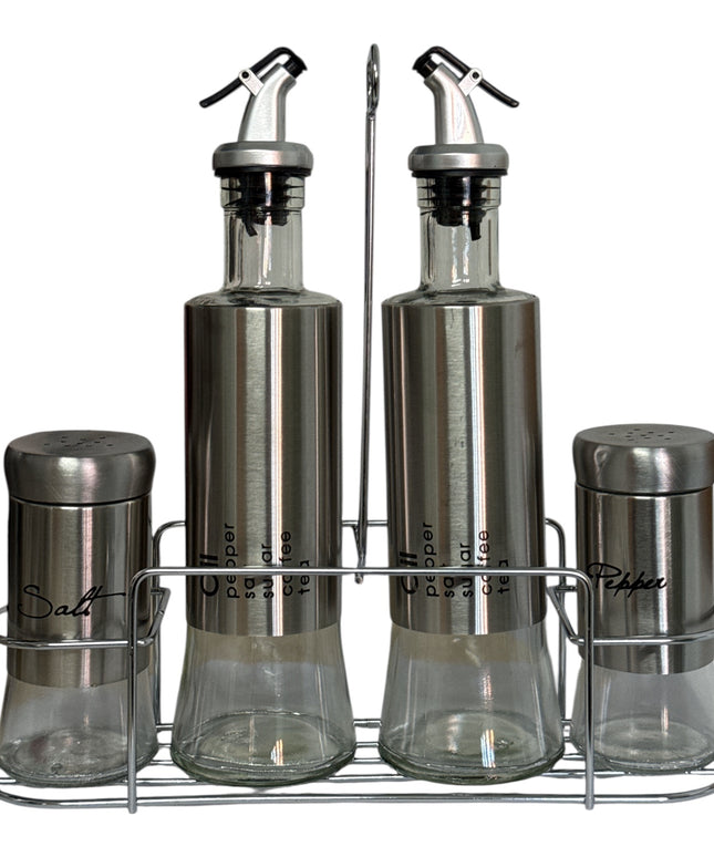 Set condimente 4 piese cu suport 26x26cm cod1138-3
