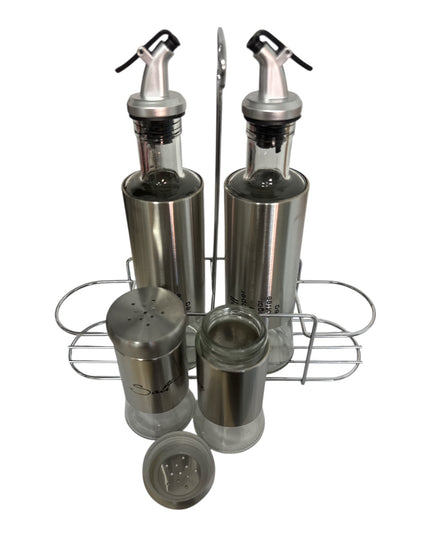 Set condimente 4 piese cu suport 26x26cm cod1138-3