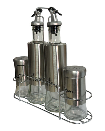 Set condimente 4 piese cu suport 26x26cm cod1138-3