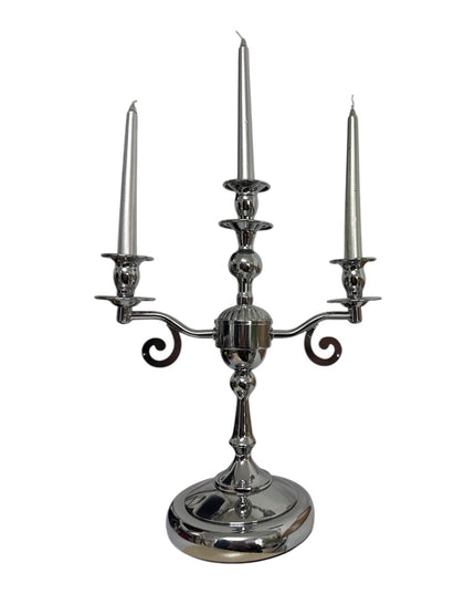 Sfeșnic metalic cu trei brațe Luxury cromat, 35x30cm,cod1153-12