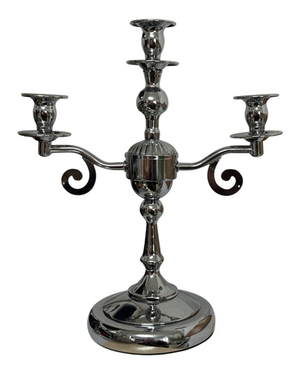 Sfeșnic metalic cu trei brațe Luxury cromat, 35x30cm,cod1153-12