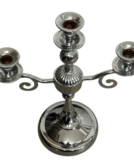 Sfeșnic metalic cu trei brațe Luxury cromat, 35x30cm,cod1153-12