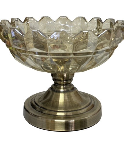 Fructieră din sticlă fațetată Luxury 20x15cm cod1153-1