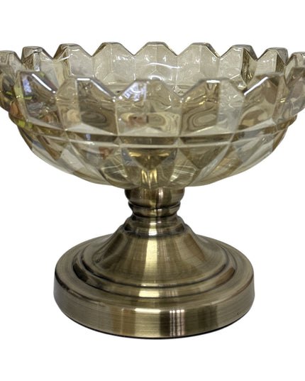 Fructieră din sticlă fațetată Luxury 20x15cm cod1153-1