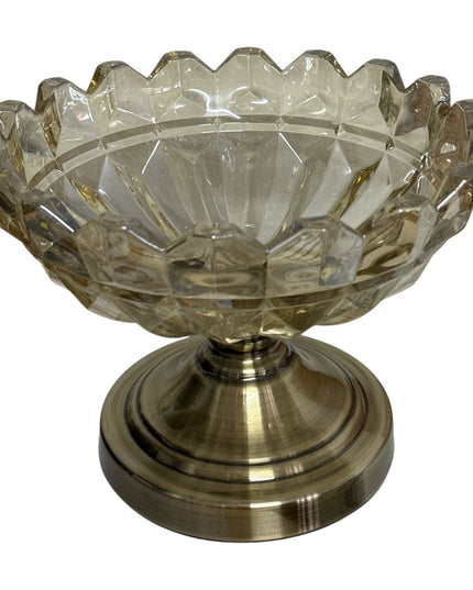 Fructieră din sticlă fațetată Luxury 20x15cm cod1153-1