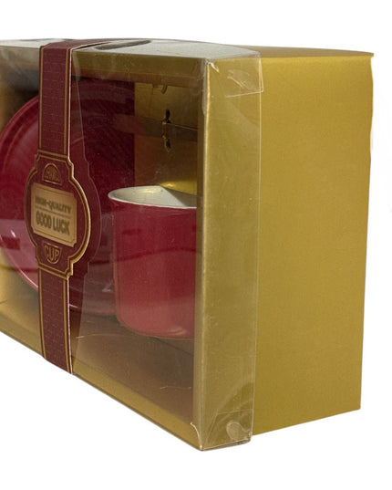 Set cadou ceașcă cu farfurie și linguriță 19x14cm cod 1116