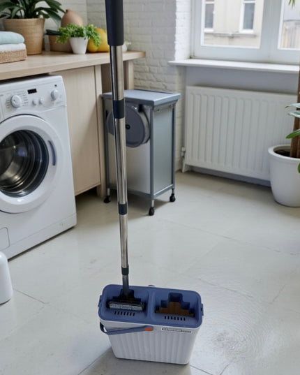 Set găleată cu spălare și stoarcere integrată + mop plat