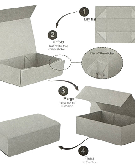 Cutie cadou pliabilă cu închidere magnetică și fundiță, 29x20cm,cod1129
