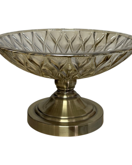 Fructieră din sticlă fațetată Luxury 30x17cm cod1153-3