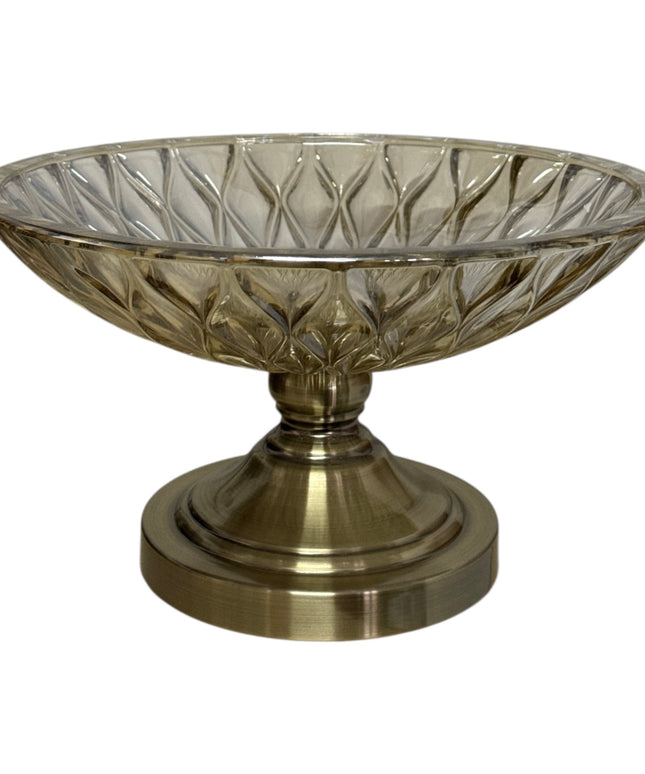 Fructieră din sticlă fațetată Luxury 30x17cm cod1153-3