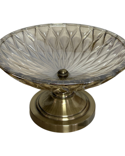 Fructieră din sticlă fațetată Luxury 30x17cm cod1153-3