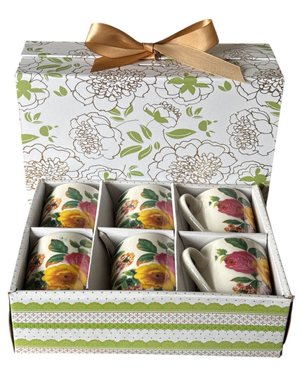 Set cadou 6 căni-design floral
