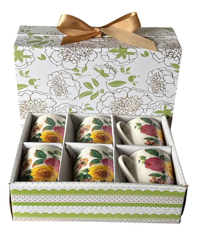 Set cadou 6 căni-design floral