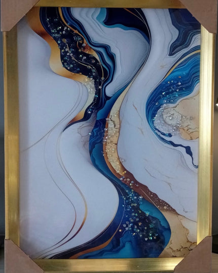 Tablou cristale 3D Abstract cu ramă aurie 40×30cm cod1115-1