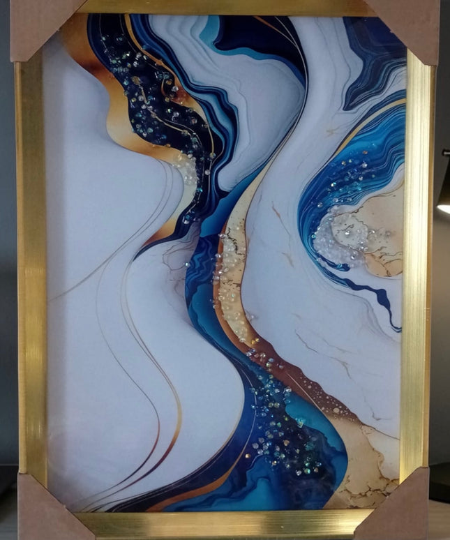 Tablou cristale 3D Abstract cu ramă aurie 40×30cm cod1115-1