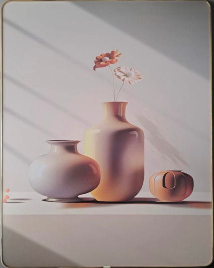 Tablou decorativ minimalist cu vaze și ramă aurie 48x38cm cod 1148-2