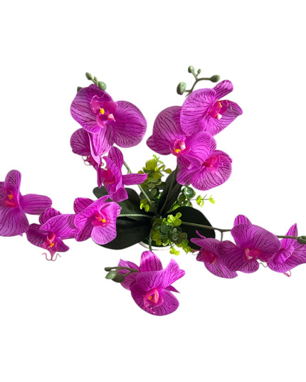 Orhidee artificială în ghiveci ceramic – decor elegant 40cm