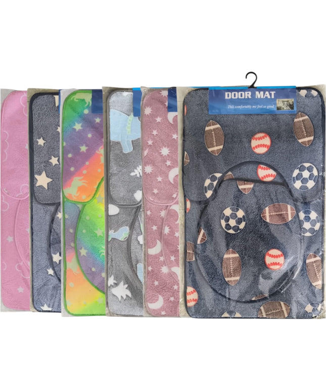 Set covorașe baie 3 piese fluorescente 78x49cm,cod1104-8