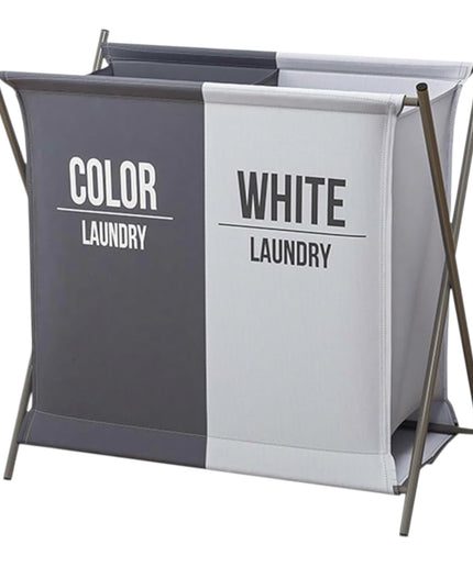 Coș de rufe compartimentat inteligent 2 în 1 Alb/Color,62x58cm,cod1102-1