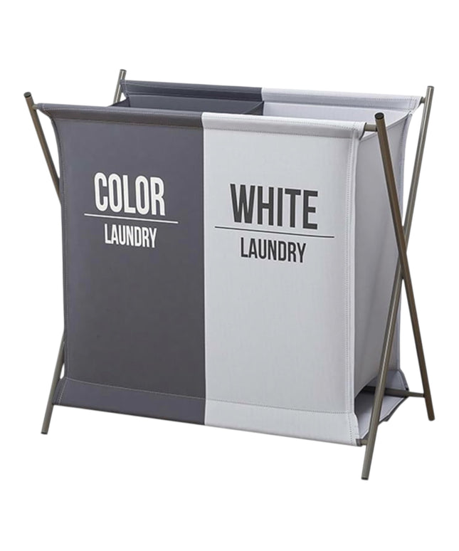 Coș de rufe compartimentat inteligent 2 în 1 Alb/Color,62x58cm,cod1102-1