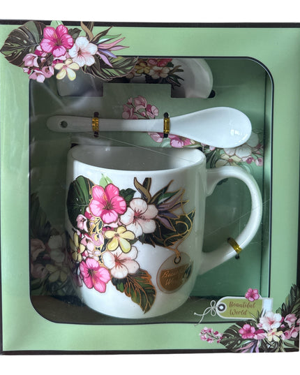Set cadou cană cu capac și linguriță HK1527