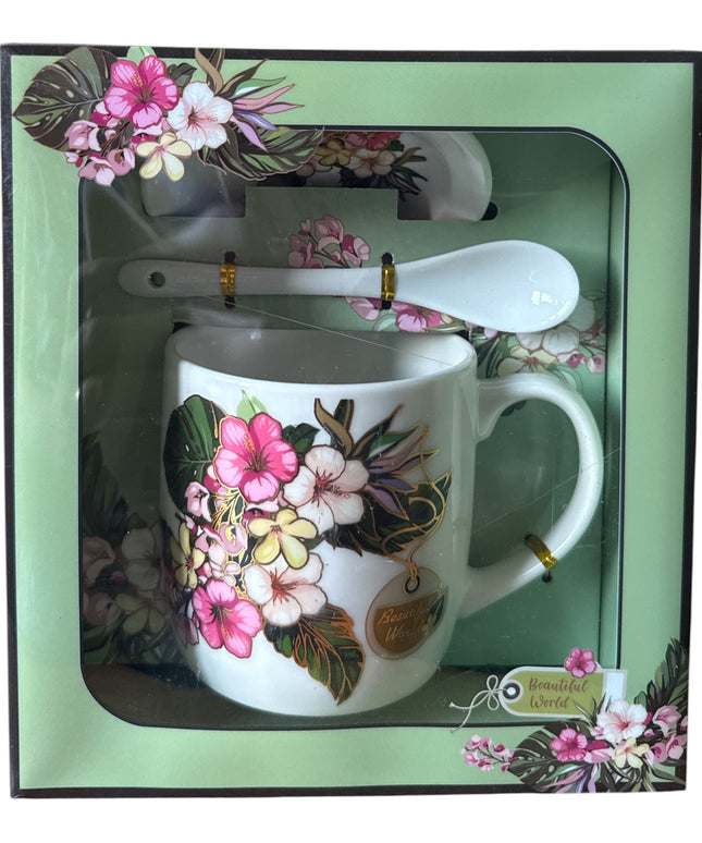 Set cadou cană cu capac și linguriță HK1527