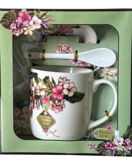 Set cadou cană cu capac și linguriță HK1527