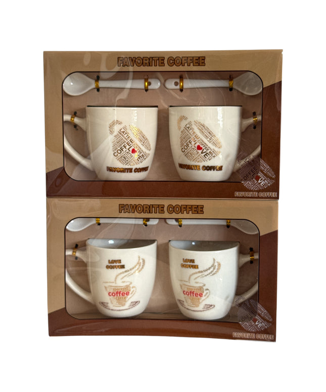 Set cadou 2 căni cu linguriță AT1229