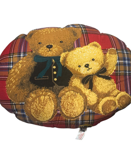 Pernă decorativă cu ursuleți – model în carouri roșii 40x30cm