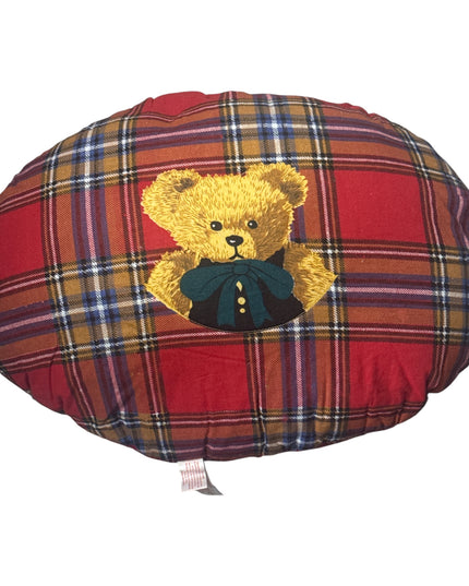 Pernă decorativă cu ursuleți – model în carouri roșii 40x30cm