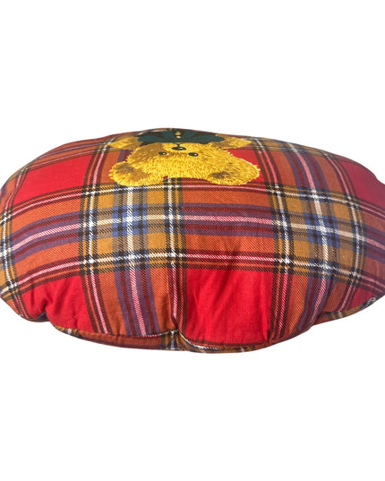 Pernă decorativă cu ursuleți – model în carouri roșii 40x30cm