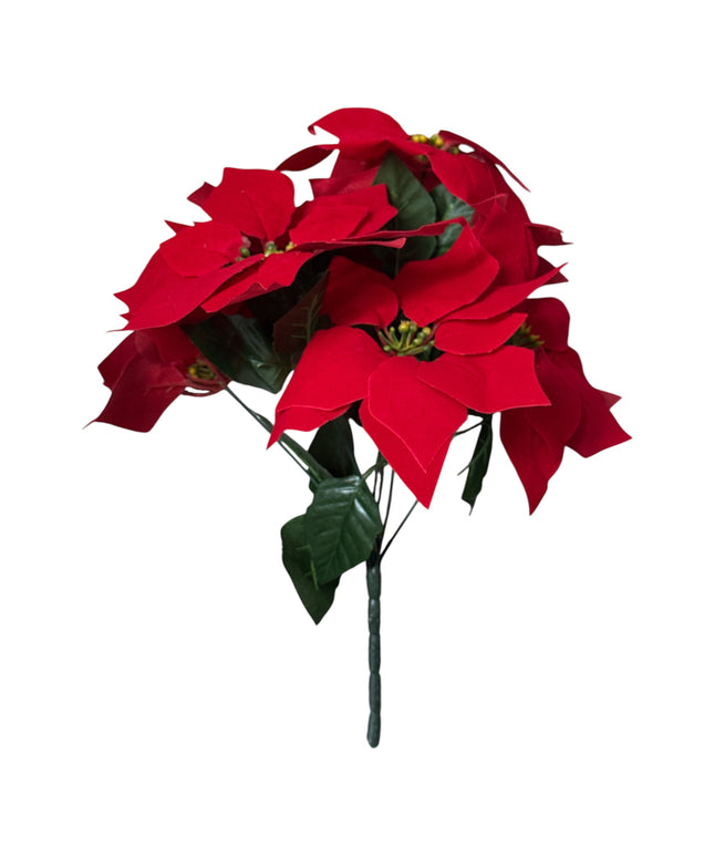 Buchet Floare de Crăciun Artificială 7 capete 40cm