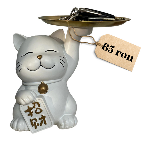 Pisică Maneki suport chei 21cm