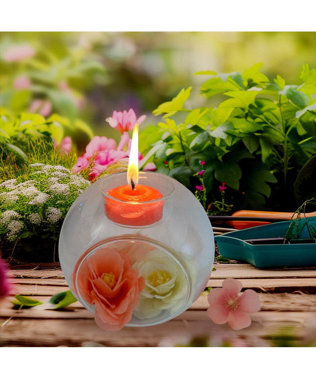 Bol sticlă Terariu rotund - suport lumânare