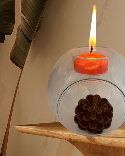 Bol sticlă Terariu rotund - suport lumânare