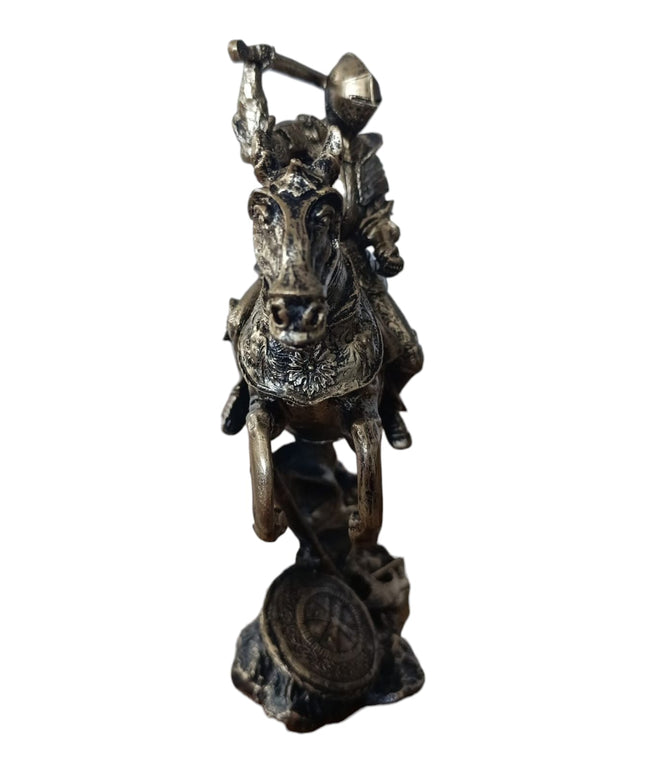 Statuetă Cavaler Medieval pe Cal 26cm