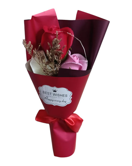 Buchet ornamental Trandafiri cu lumini în cutie cadou 804-15