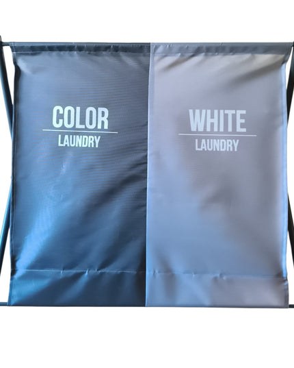 Coș de rufe compartimentat inteligent 2 în 1 Alb/Color,62x58cm,cod1102-1