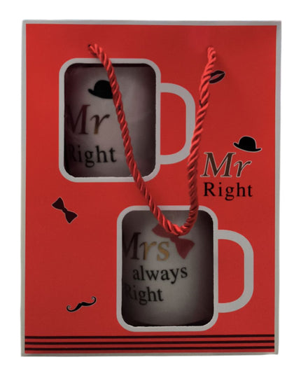 Set 2 căni cu lingurițe Mr & Mrs CH17