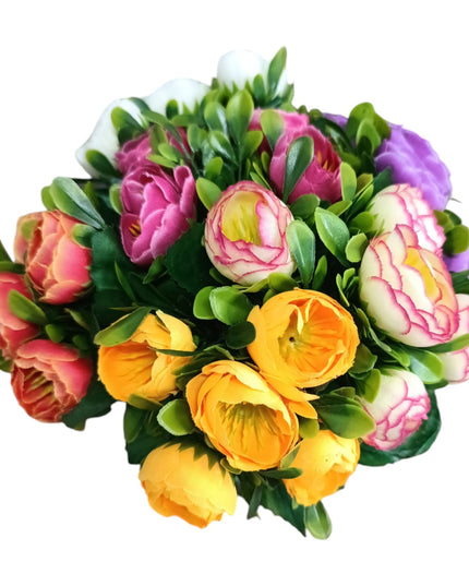 Buchet ornamental Bujori artificiali22cm w013-6