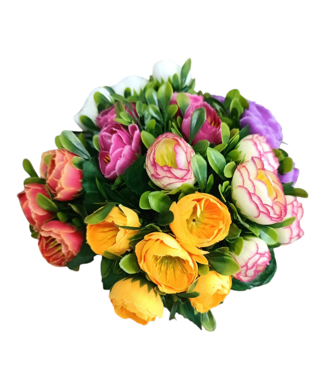 Buchet ornamental Bujori artificiali22cm w013-6