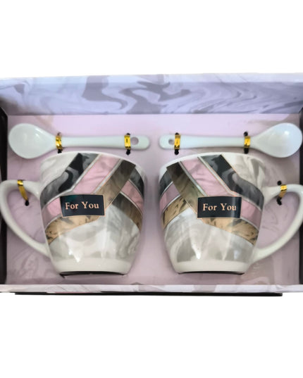 Set cadou 2 căni cu linguriță AT1473