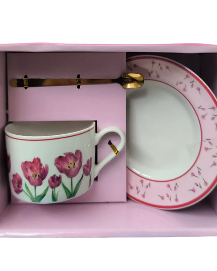 Set cadou ceașcă și farfurie cu linguriță HM171