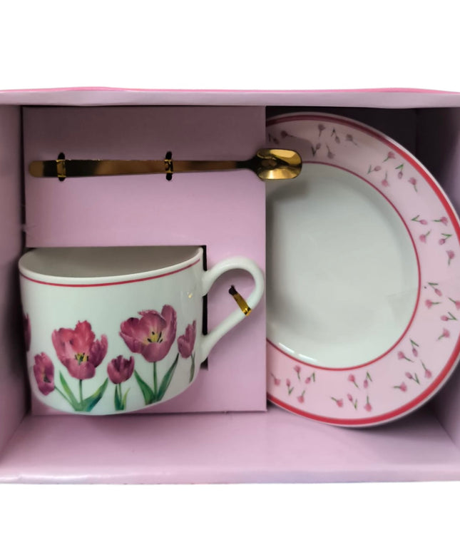 Set cadou ceașcă și farfurie cu linguriță HM171